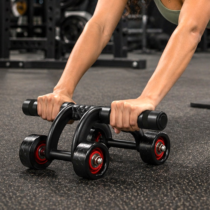 Abdominaux roue l'outil de musculation placer sur une surface de studio sport