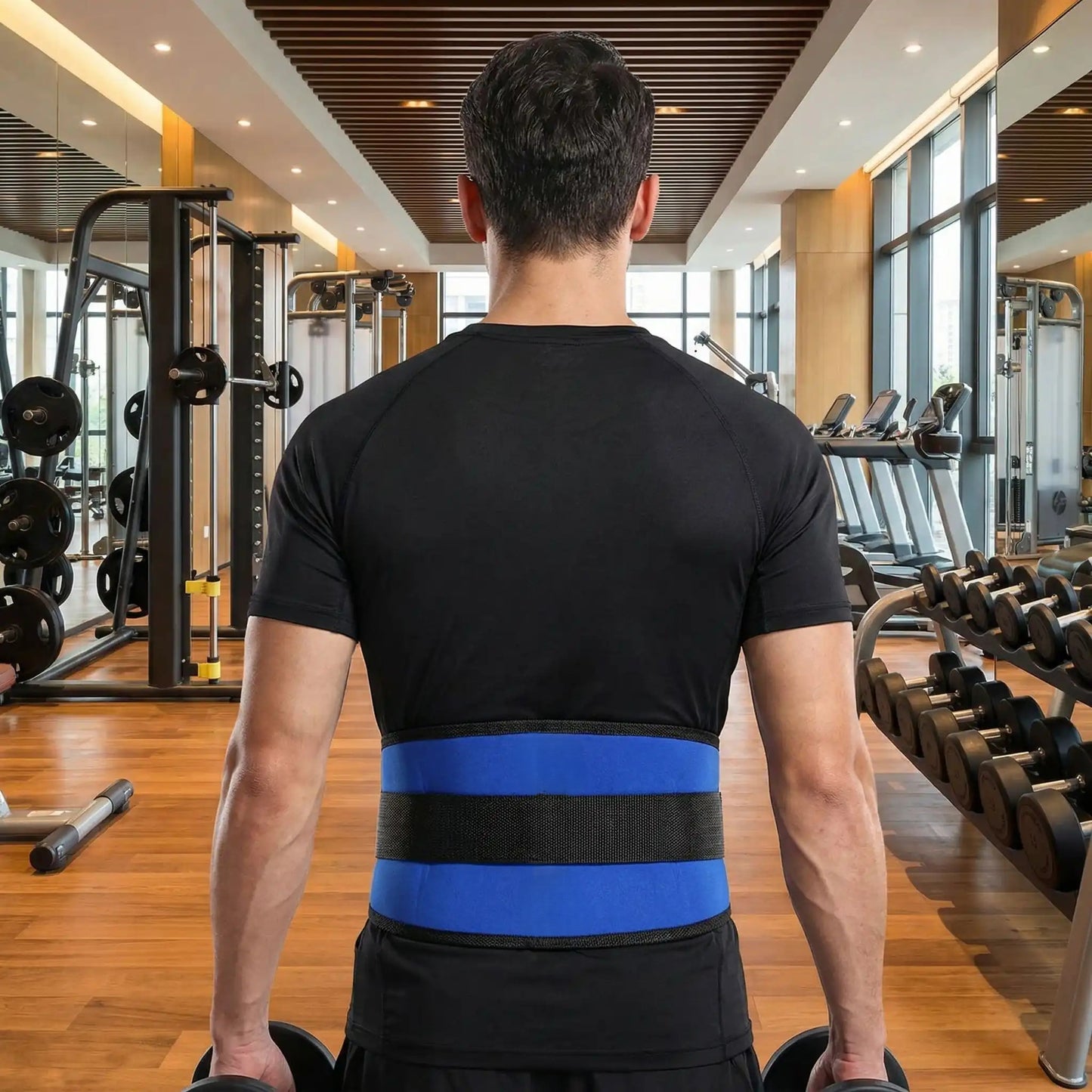 Ceinture lombaire sur un homme vue de dos