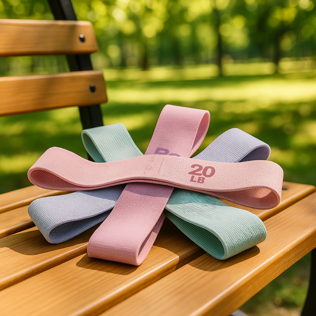 elastique musculation dehors sur un banc