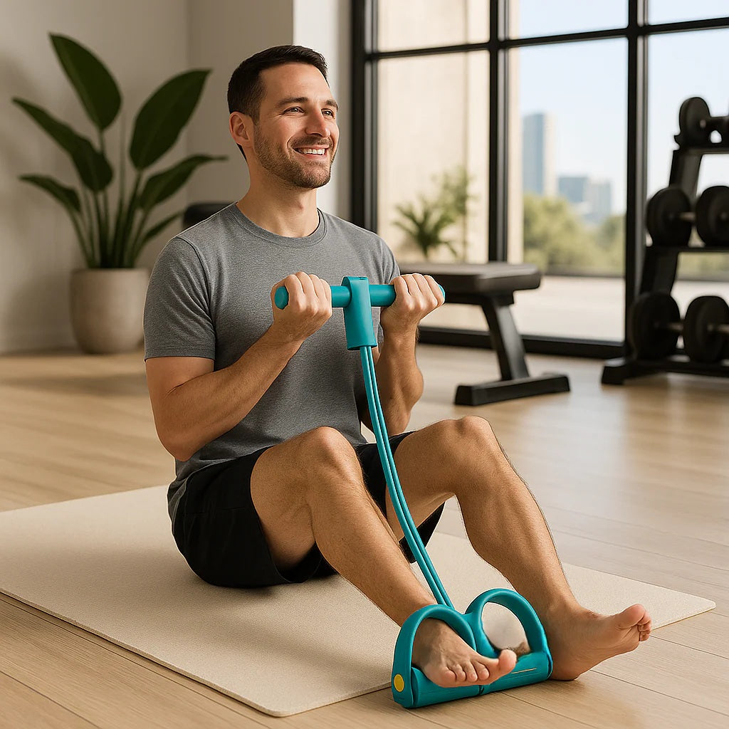 Élastique musculation homme exercice salon tapis