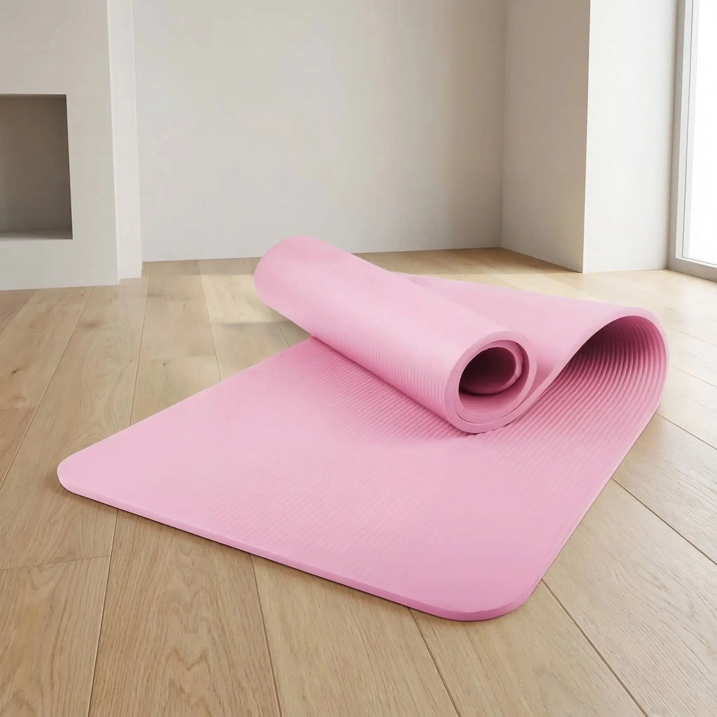 Tapis de yoga modèle de couleur rose