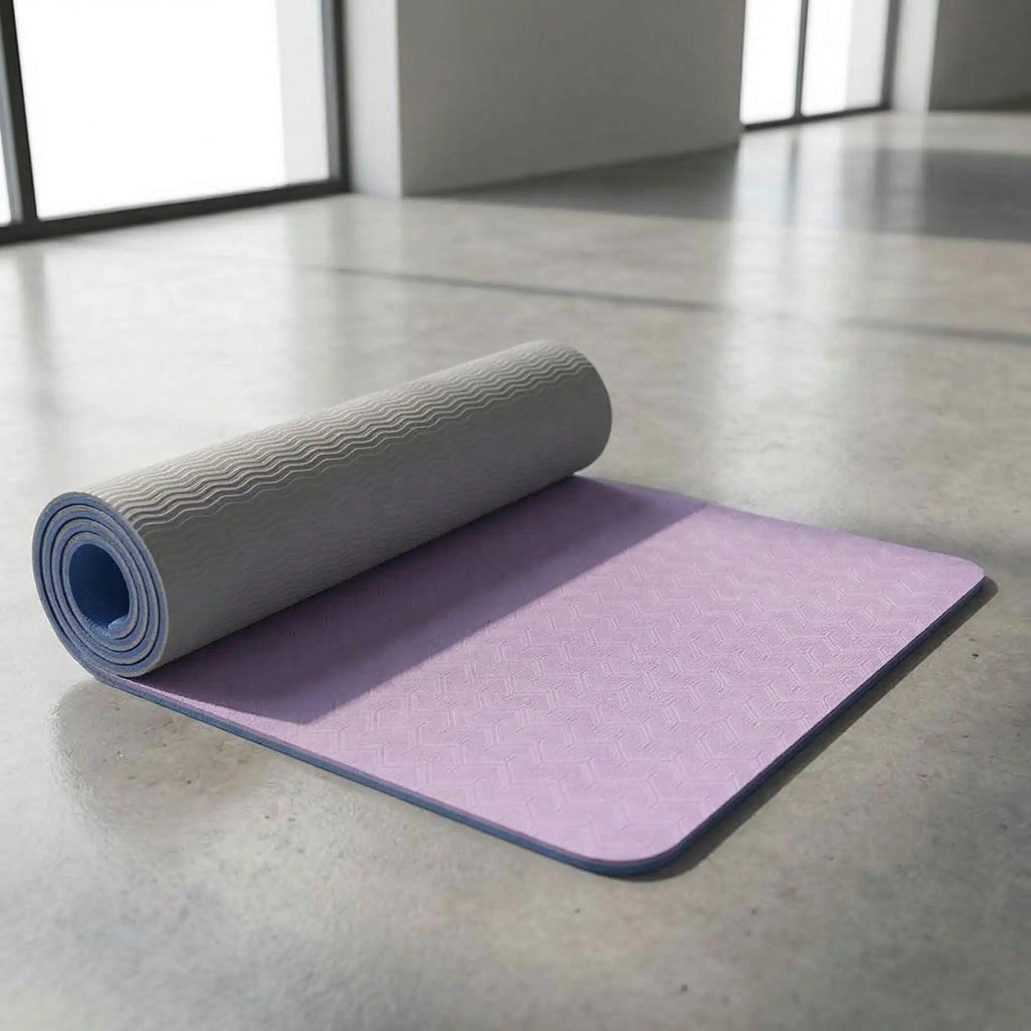 Tapis de yoga modèle de couleur violet pâle