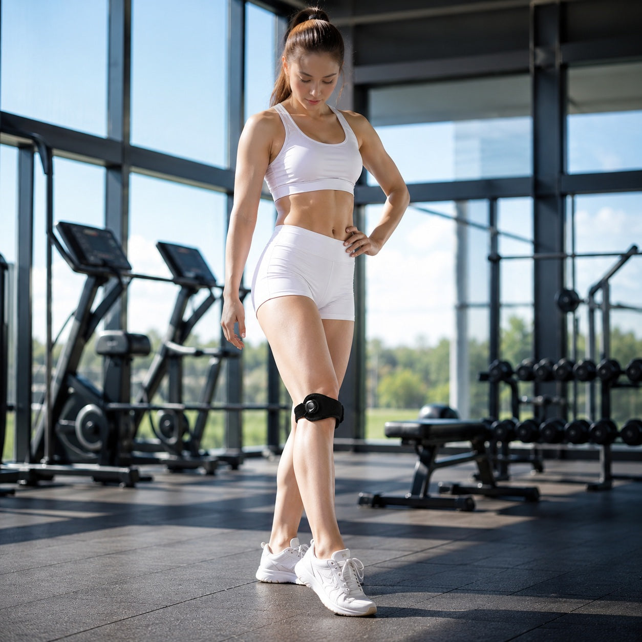 Genouillère rotulienne pour le sport une personne utilisant le modèle