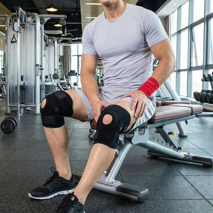 Genouillère rotulienne une personne portant l'équipement pendant une séance au gym