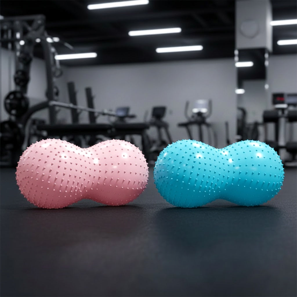 Ballon cacahuète deux modèles de couleurs dans une salle sport