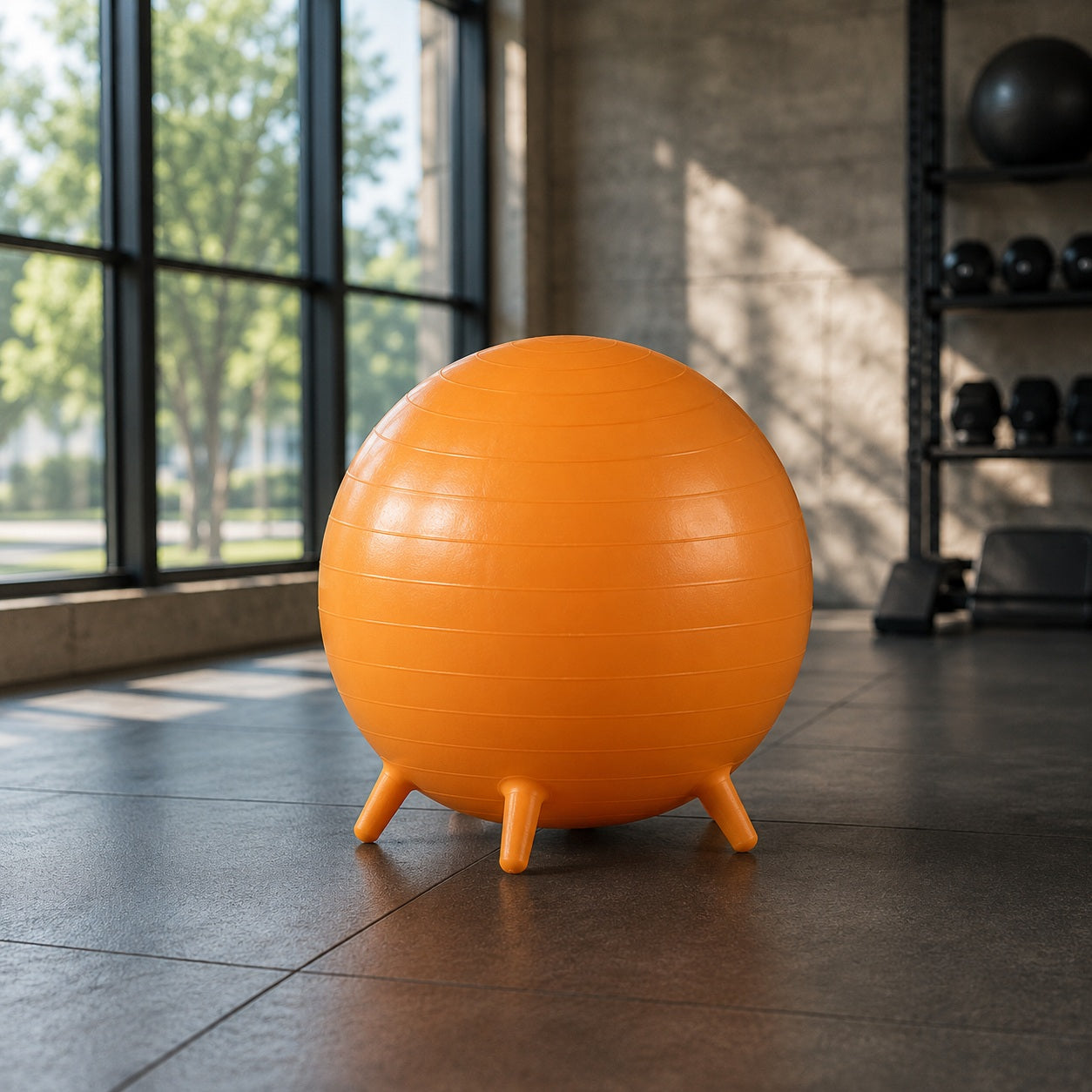 Ballon gym dans une salle de musculation