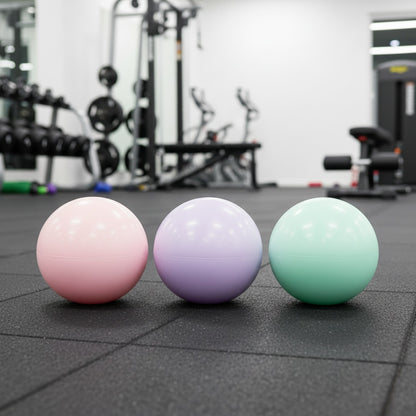 Ballon musculation trois modèles de couleurs dans une salle sport