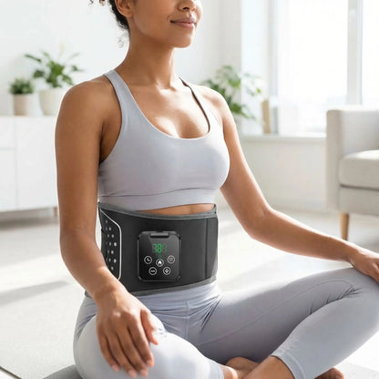 ceinture chauffante lombaire sur taille de femme à domicile