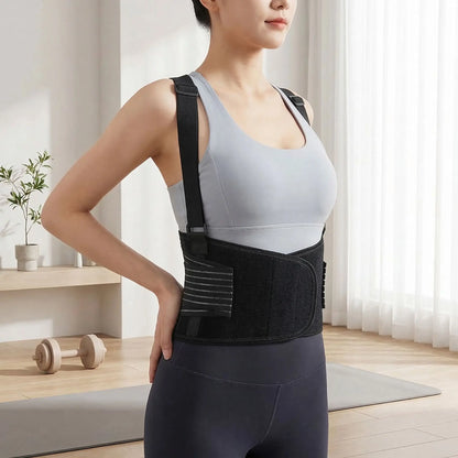 Ceinture lombaire femme porter à la maison pendant une séance
