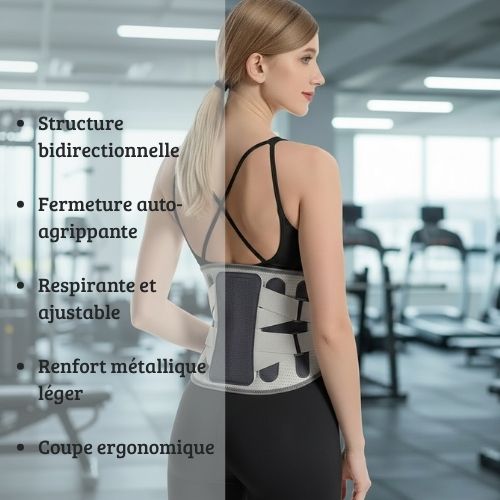 Ceinture lombaire pour musculation une personne portant l'accessoire dans un studio fitness