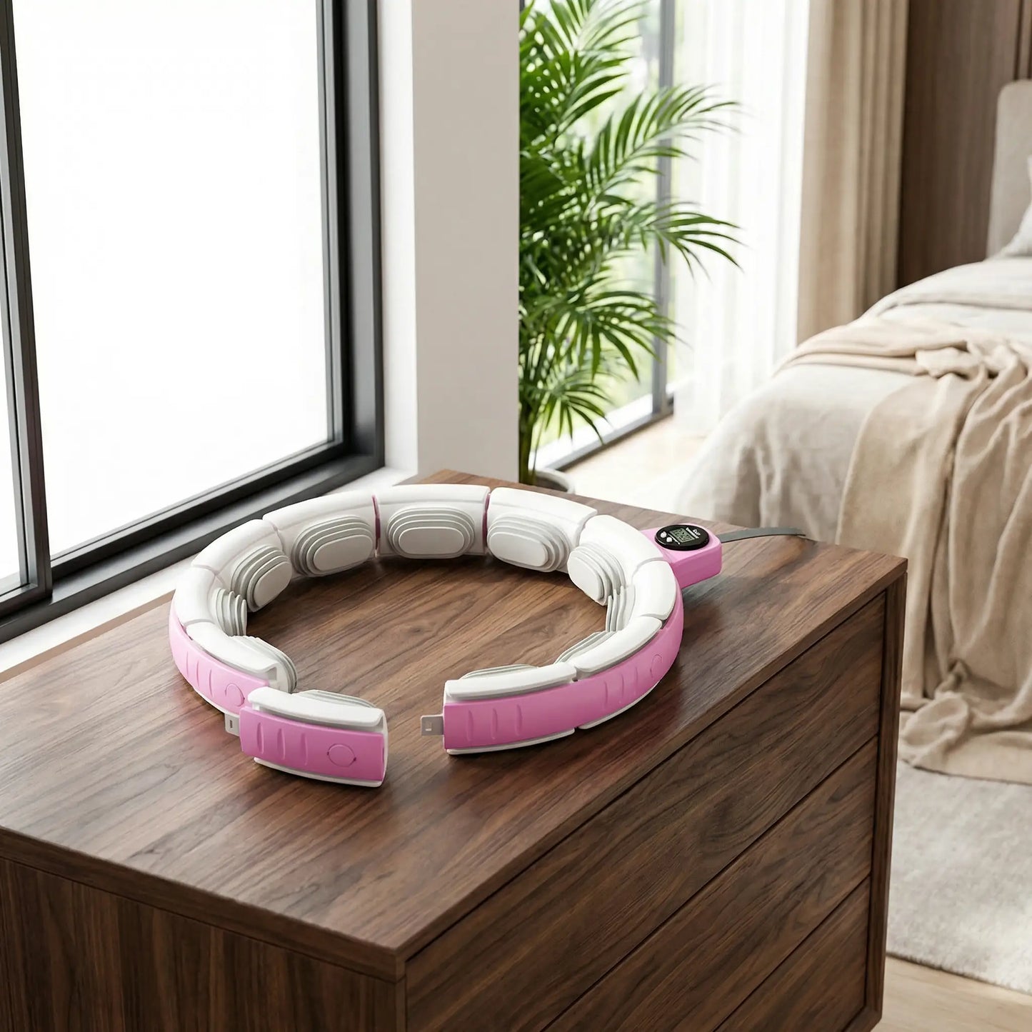 Cerceau fitness sur une commode de chambre