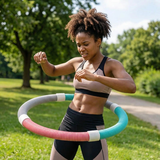 Cerceau fitness une femme pratiquant intensivement au parc
