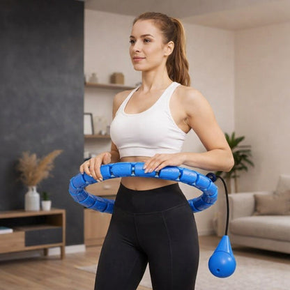 Cerceau fitness une femme utilise le modèle bleu