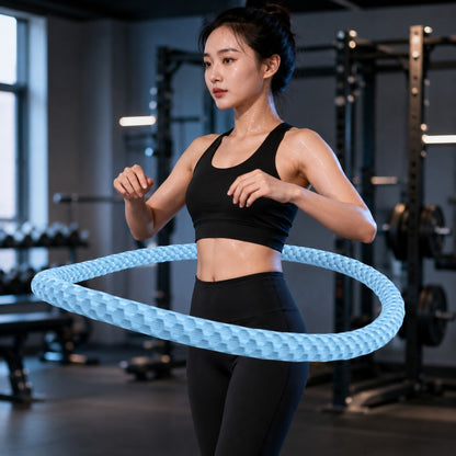 Cerceau hula hoop fitness une personne pratiquant dans espace fitness