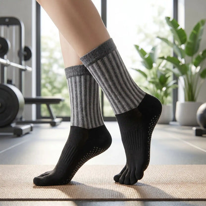 Chaussette antidérapante femme utilisation espace fitness
