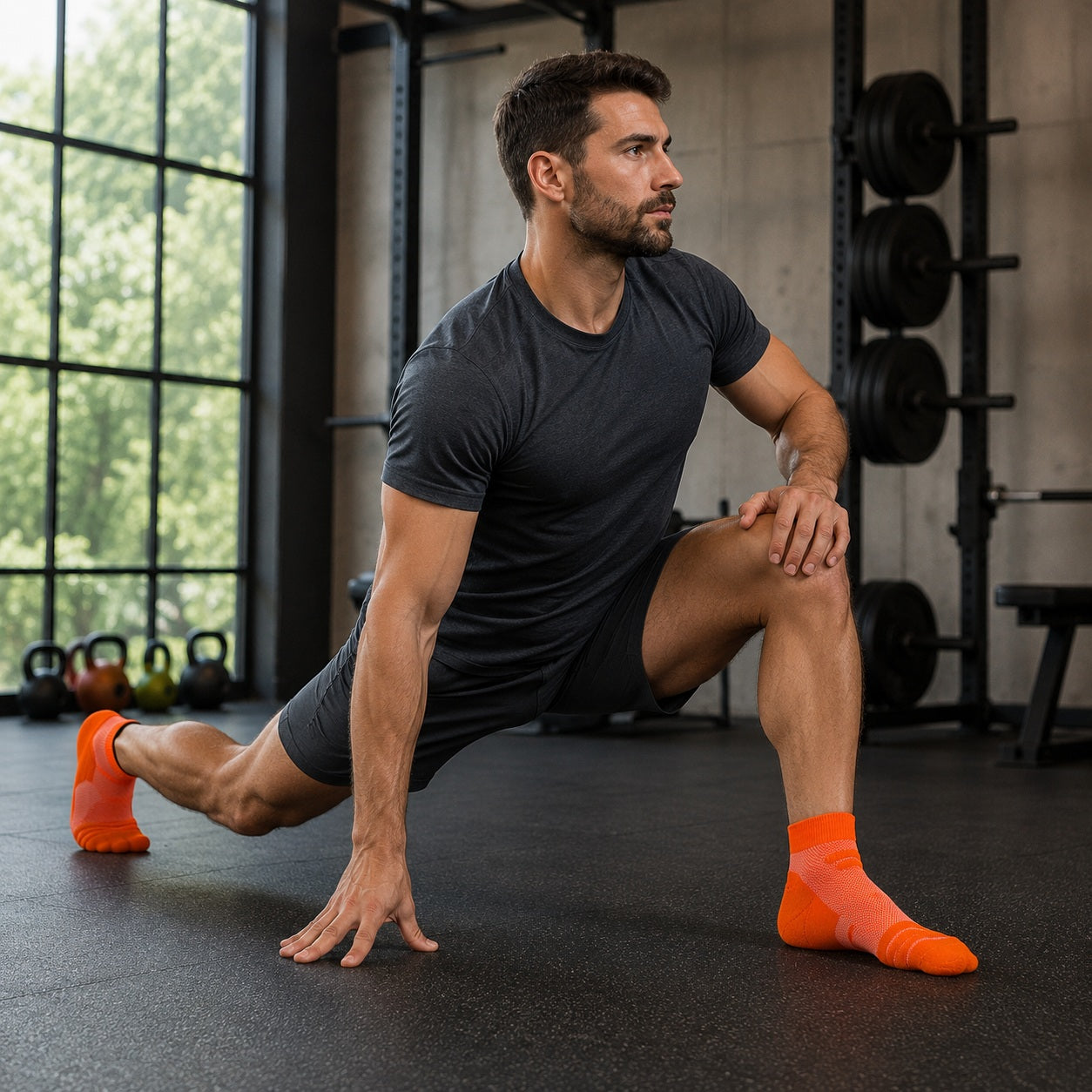Chaussettes de sport une personne faisant exercice mobilité sur le sol