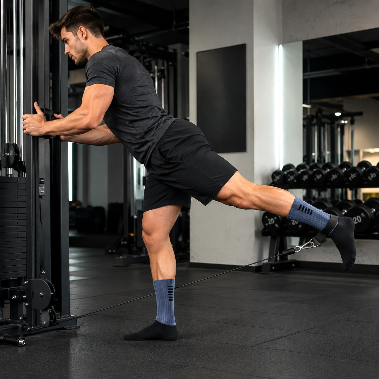 Chaussettes de sport une personne utilisant la paire au studio fitness