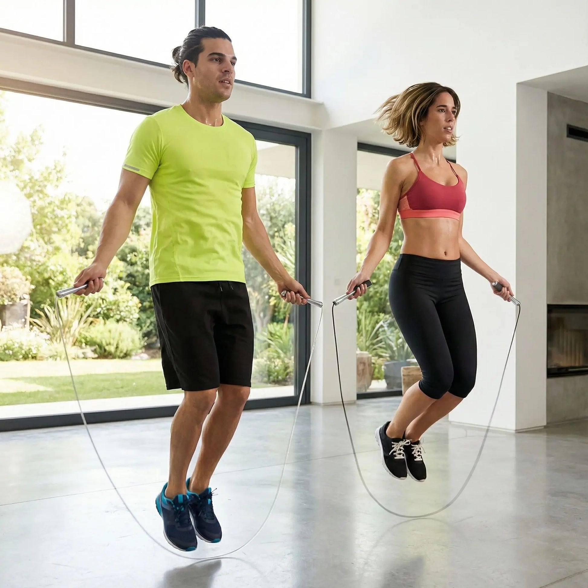 Code à sauter sport couple pratique au même rythme