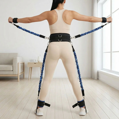 Élastique muscu une personne utilisant le matériel au salon