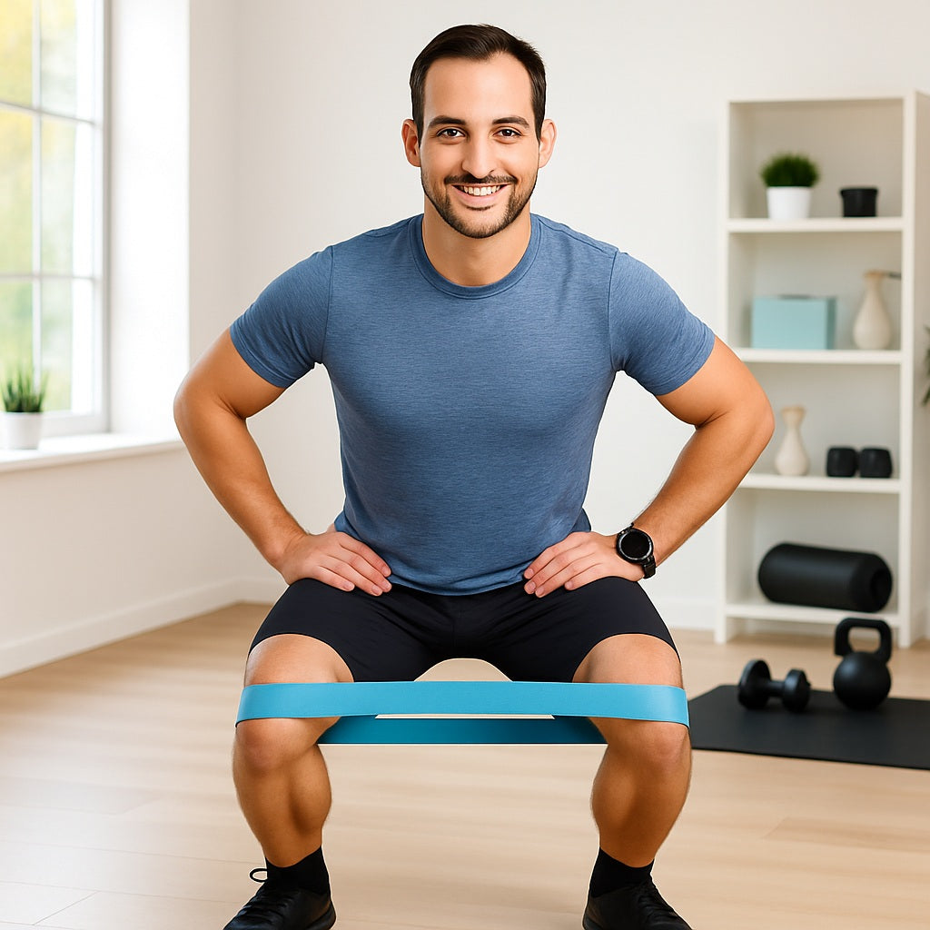 Élastique musculation homme squat salon