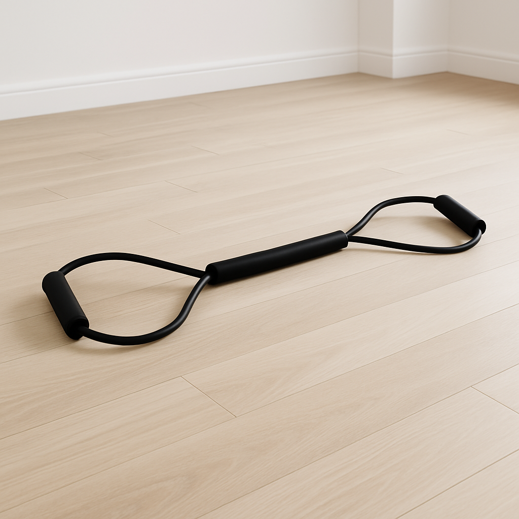 elastique musculation noir sur plancher