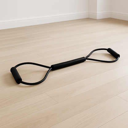 elastique musculation noir sur plancher