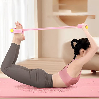Elastique musculation une personne pratiquant sur le ventre