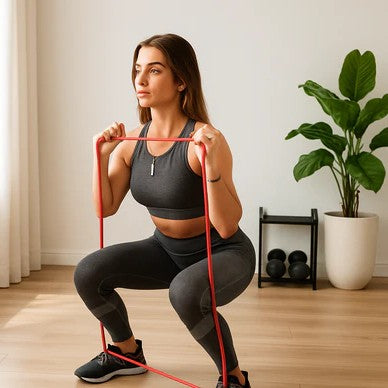 Elastique musculation une personne utilisant l'outil de résistance