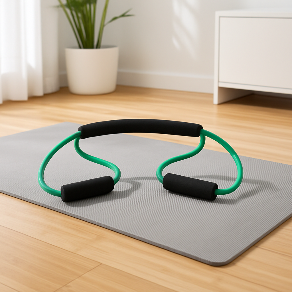 elastique musculation vert sur plancher