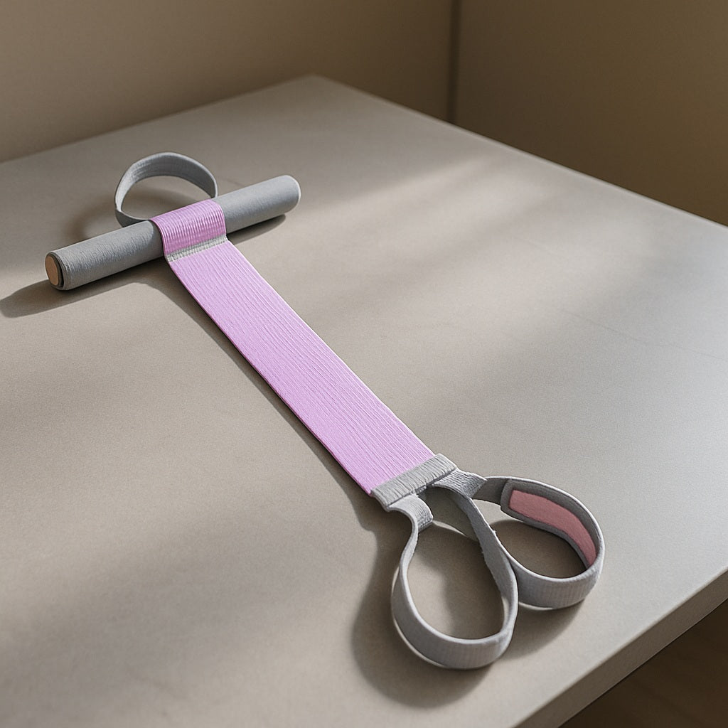 Élastique sport mauve surface de bureau au travail