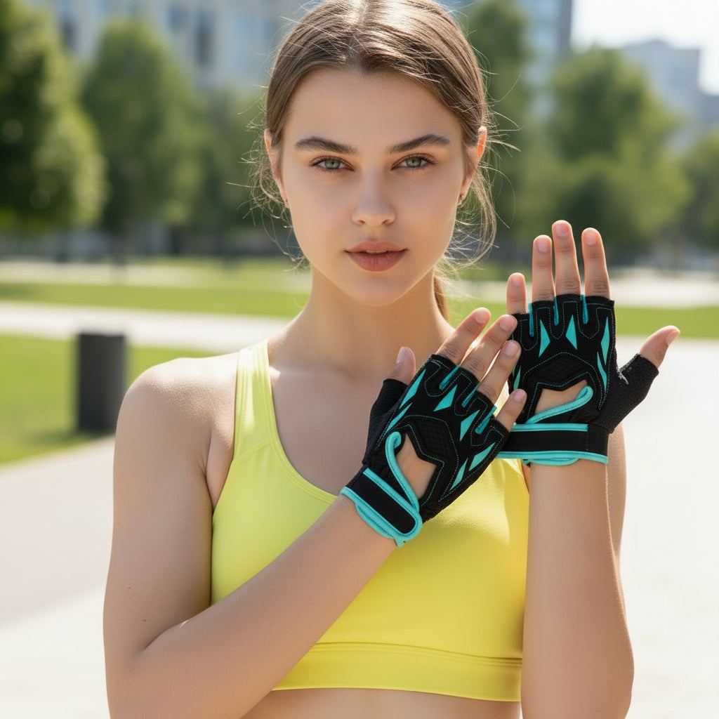 Gant pour musculation une personne montrant la paire 