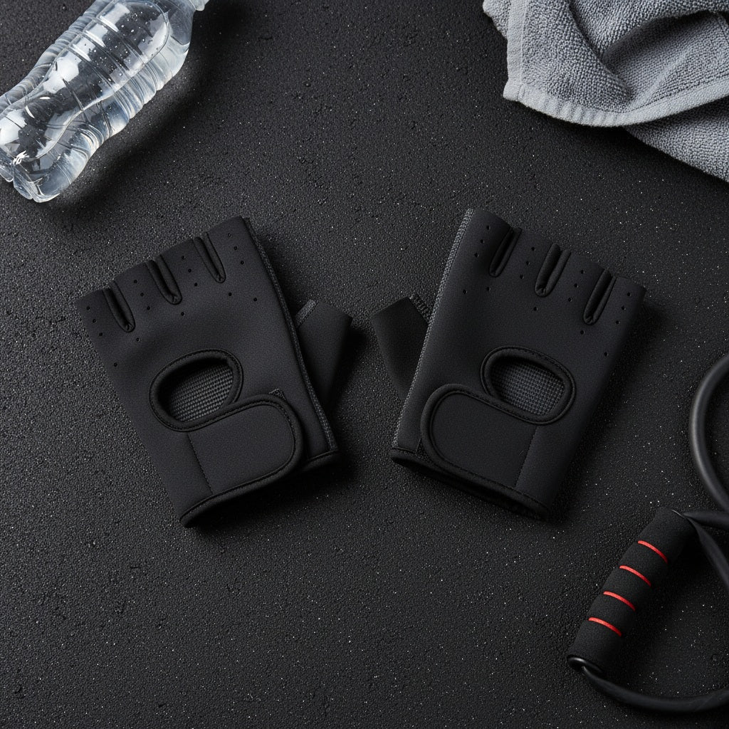 Gants pour la musculation sur une surface d'espace sportive
