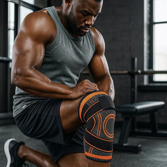 Genouillère pour le sport une personne l'utilisant durant un entraînement