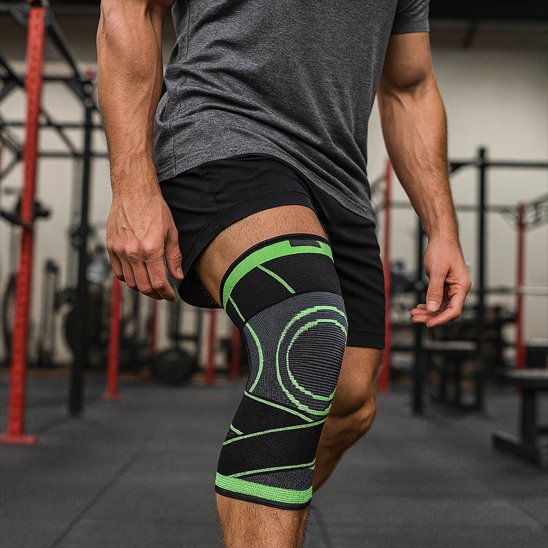 Genouillère pour le sport une personne l'utilisant pendant un entraînement