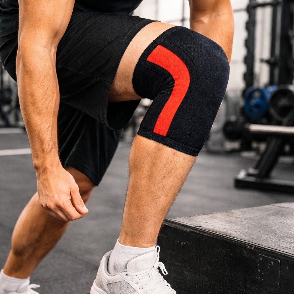 Genouillère pour le sport une personne portant la pièce pendant un entraînement intensif