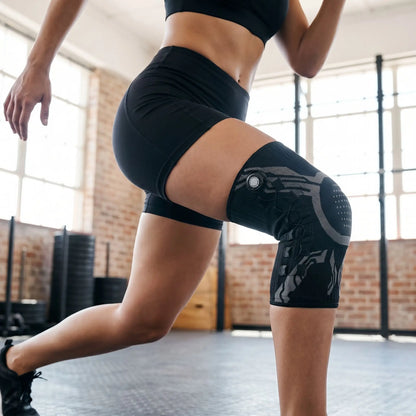 Genouillère pour rotule porté pendant un entraînement intérieur