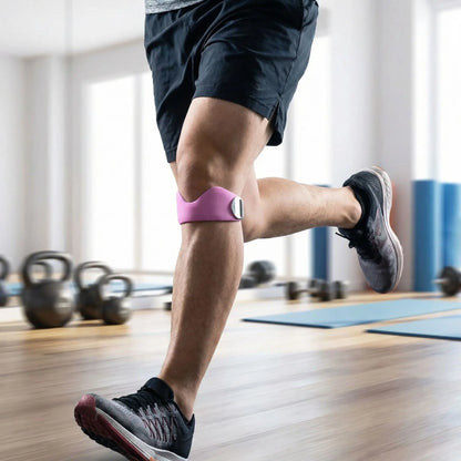 Genouillere rotule sur une personne en mouvement à la salle de sport