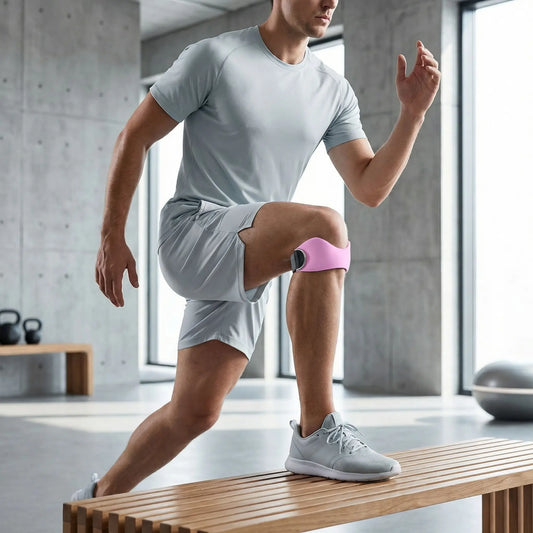 Genouillere rotule une personne utilisant la piece pendant une séance d'entrainement fitness