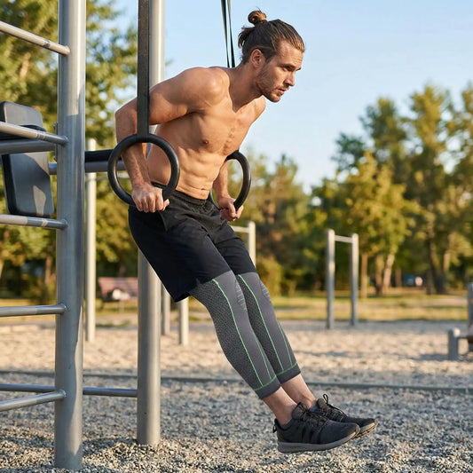 Genouillère sport une personne portant la paire pendant effort physique