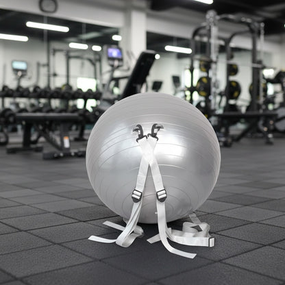 Gros ballon de gym avec sangles intégrées modèle de couleur gris