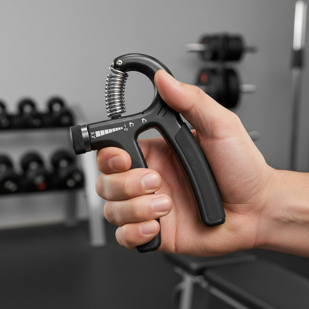 Hand grip une personne montrant l'outil de renforcement 