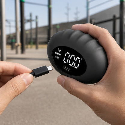 Hand gripper montrant le câble à charge usb