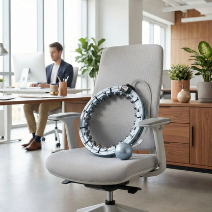 Hula hoop fitness sur une chaise au bureau