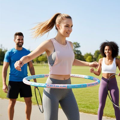 Hula hoop un groupe de personnes se motivant ensemble