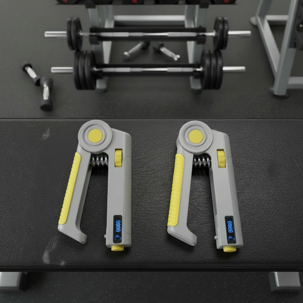 Pince de musculation placé sur un banc de musculation en salle muscu