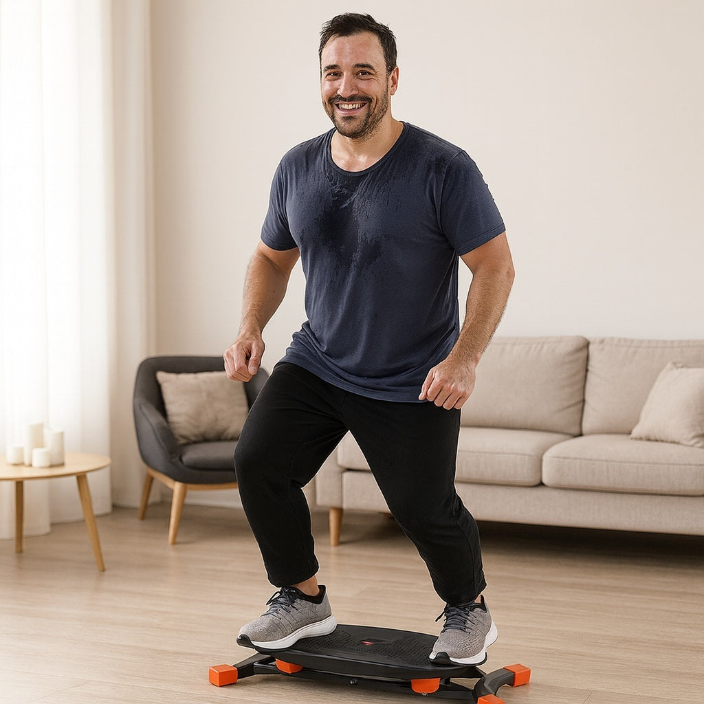 Sports stepper homme en sueur entrainement