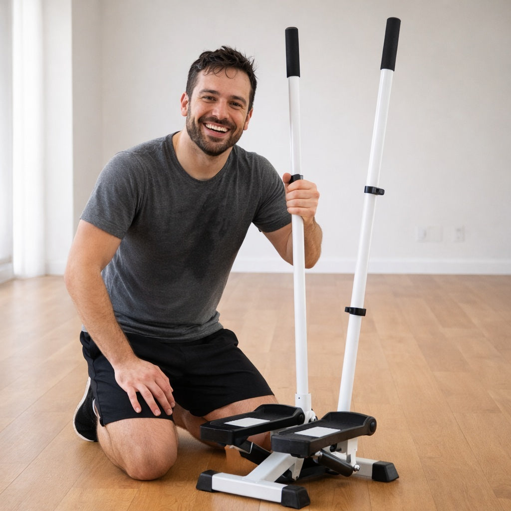 Stepper fitness bras mobiles homme à la maison