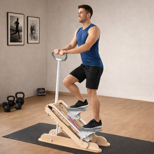 Stepper on une personne utilisant l'appareil fitness