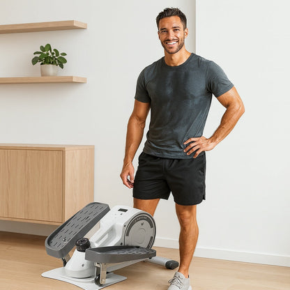 Stepper up homme satisfait maison