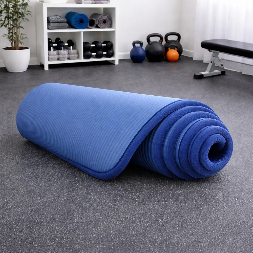 Tapis de gym modèle de couleur bleu